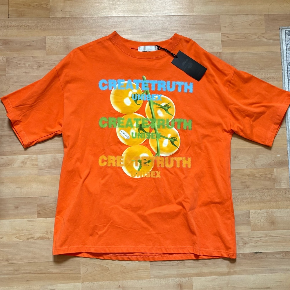 Orange Graphic T-Shirt with Citrus Design